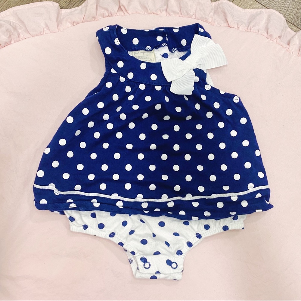First Impressions polka dot bubble romper